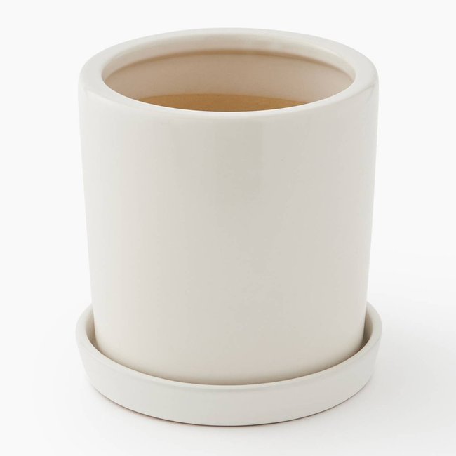 Cache-pot et soucoupe 21x22cm, en céramique - MONOPRIX