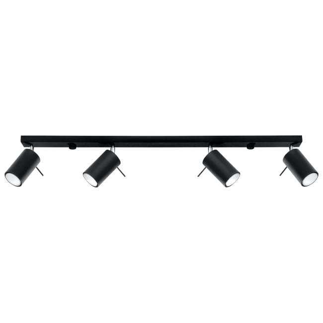 Plafonnier Acier Noir GU10 4 Ring Couleur noir <span itemprop=