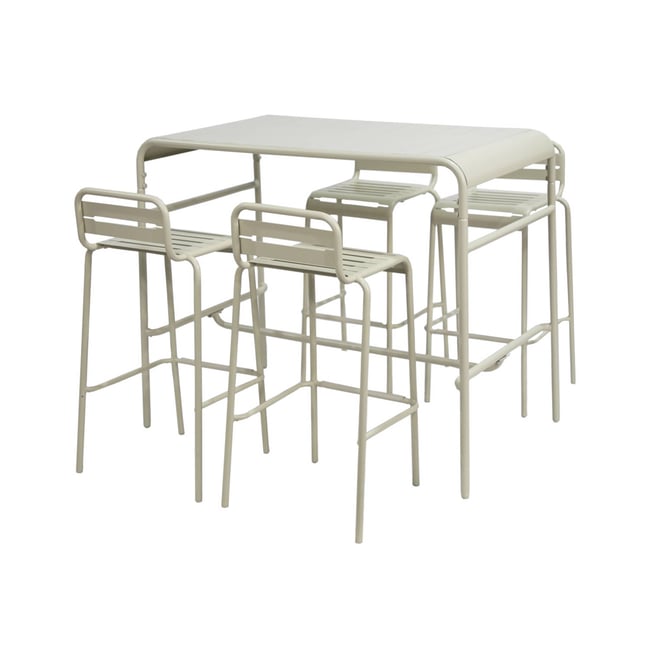 Table haute de jardin acier + 4 assises AMÉLIA - SWEEEK