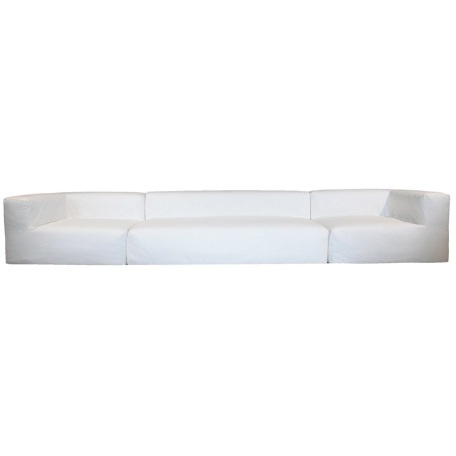 Canapé modulable en coton, déhoussable Couleur blanc <span itemprop=