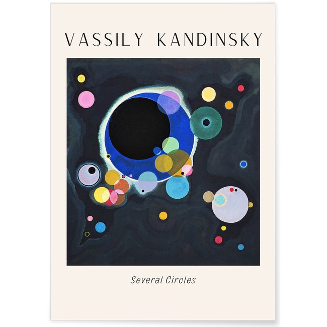 Affiche Vassily Kandinsky Several Circles Couleur blanc <span itemprop=