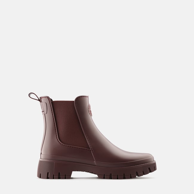 Bottines de pluie avec semelle intérieure respirable LUMA cerise noire <span itemprop=