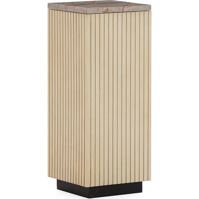 Colonne d'appoint en bois et marbre Couleur blanc/vert <span itemprop=