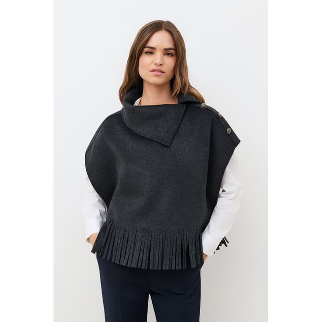 Poncho court col asymétrique HOFRANY - CAROLL