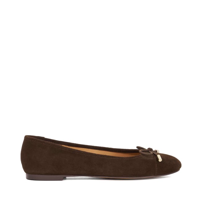 Ballerines à bout rapporté - HIGHEST brown-suede <span itemprop=
