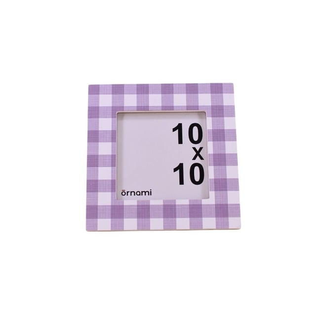 Cadre photo vichy 10x10cm Couleur violet <span itemprop=
