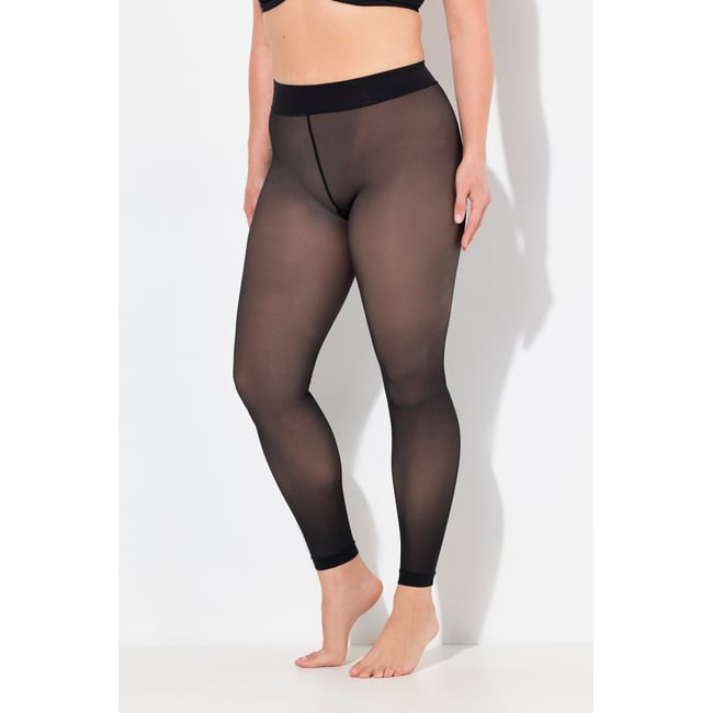 Legging-collant aspect transparent noir <span itemprop=