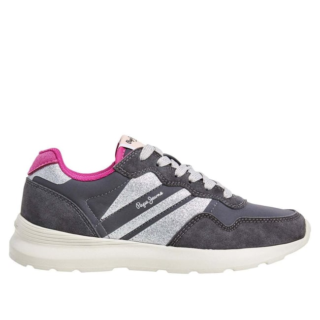 Baskets Avec Détails Paillettés gris foncé <span itemprop=