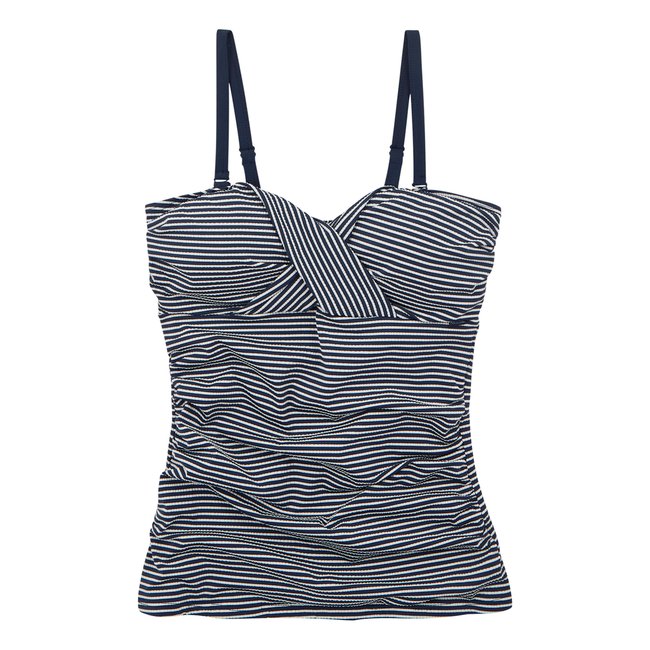 Haut de tankini ACEANA bleu marine / blanc <span itemprop=