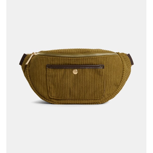 Sac banane almaz velours côtelé kaki clair <span itemprop=