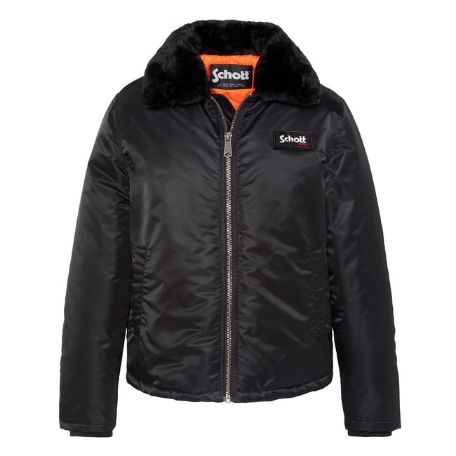 Veste aviateur, unisexe, col en sherpa, AIRDEN noir <span itemprop=