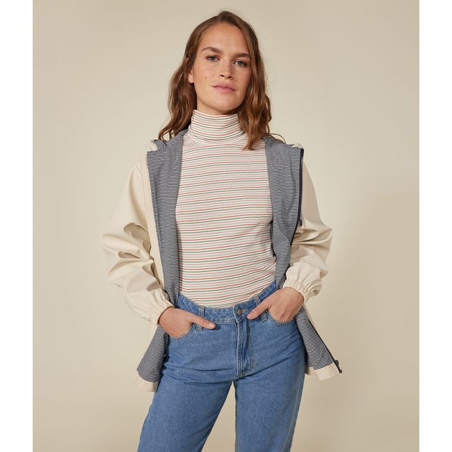 Impermeabile media lunghezza con cappuccio fisso, mezza stagione ecru PETIT BATEAU