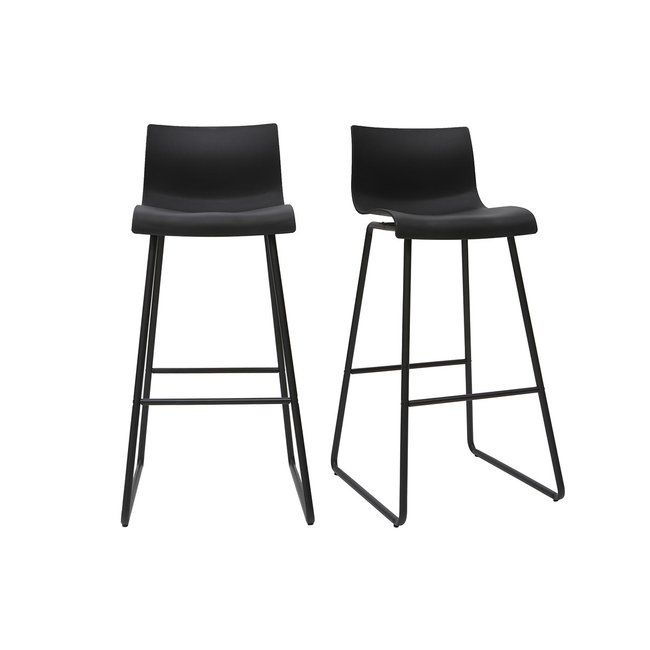 Tabourets de bar design noir 76 cm (lot de 2) ONA - MILIBOO