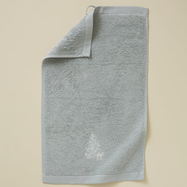 Serviette invité TRESOR DES FORETS gris perle <span itemprop=