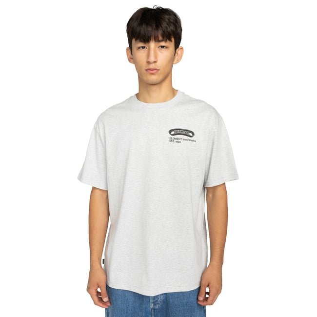 T-shirt à manches courtes IRON WORKS gris mid grey heather <span itemprop=