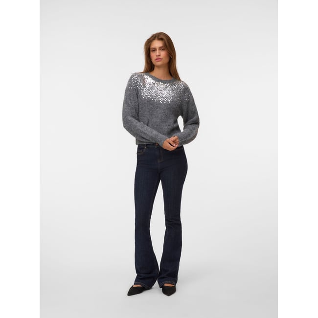 Pull En Maille dark grey melange <span itemprop=