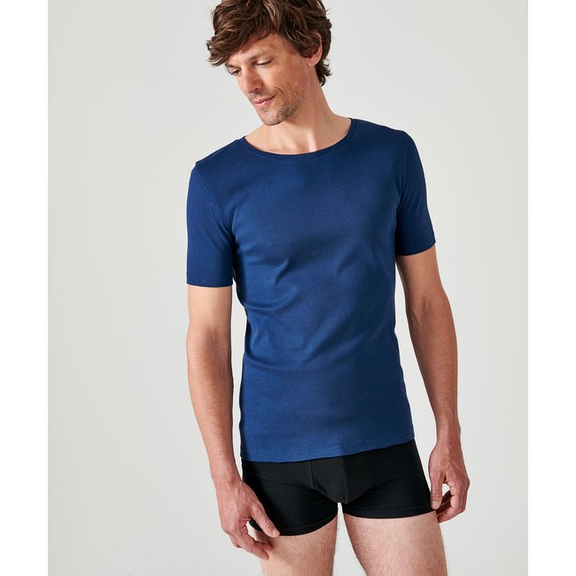Lot de 2 t-shirts col rond,  pur coton peigné - DAMART