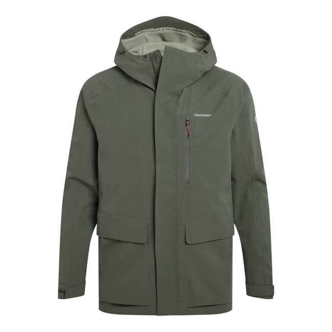 Veste imperméable à capuche LORTON kaki foncé <span itemprop=