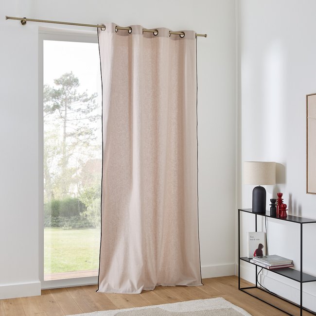 Cortinado em meio-linho, com ilhós, Lincot natural <span itemprop=