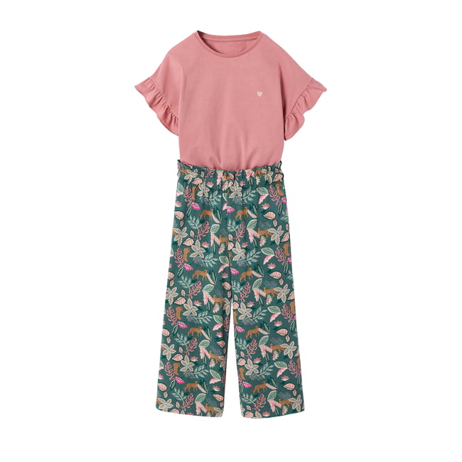 Ensemble T-shirt pantalon large blush <span itemprop=