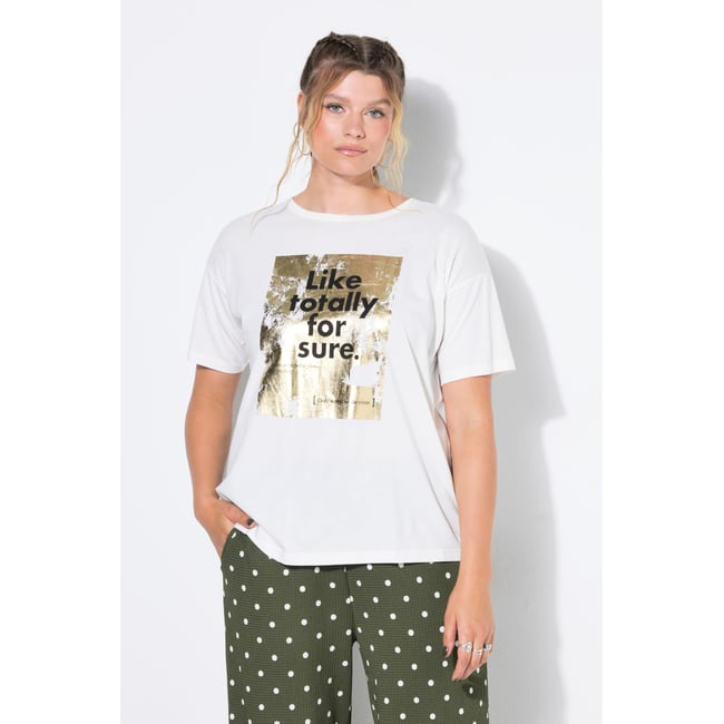T-shirt oversize, style métallisé audacieux blanc cassé <span itemprop=