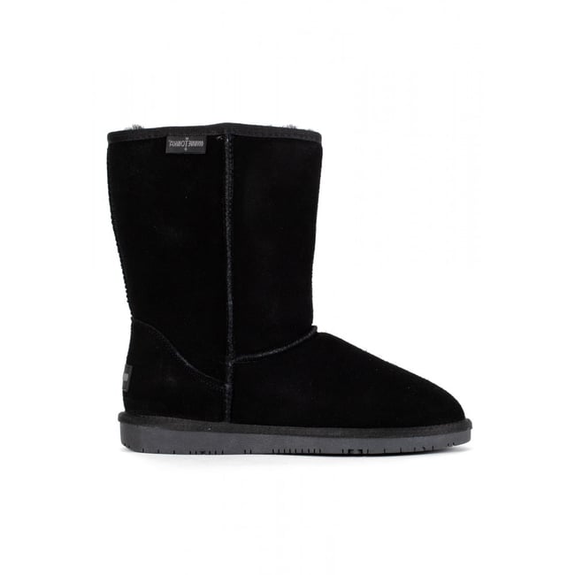 Bottes en daim fourrées en laine OLYMPIA noir <span itemprop=