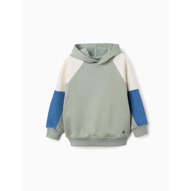 Sweat en coton avec capuche vert <span itemprop=
