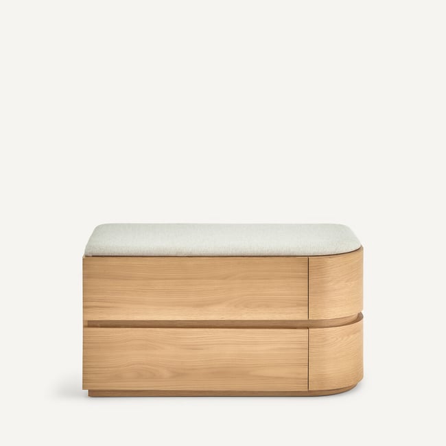 Mueble bajo para armario modular en chapa de roble, EVORIA natural <span itemprop=