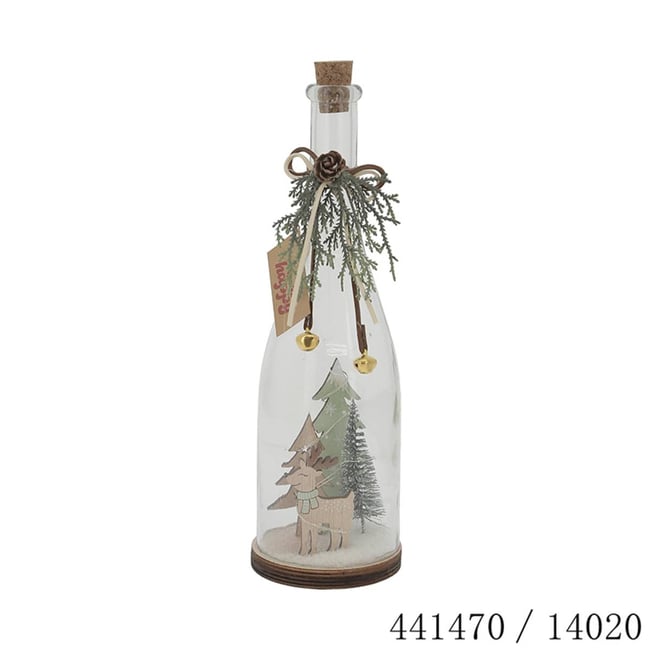DECO BOIS SS BOUTEILLE LED H30 Couleur transparent <span itemprop=