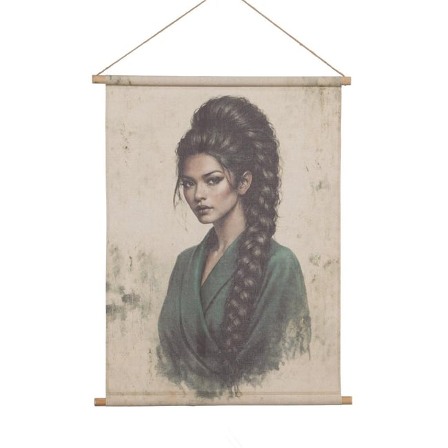 Toile kakemono femme 75x97 cm Couleur crème / ivoire <span itemprop=