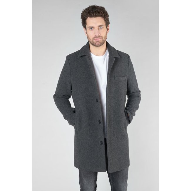 Manteau en laine DORES black <span itemprop=