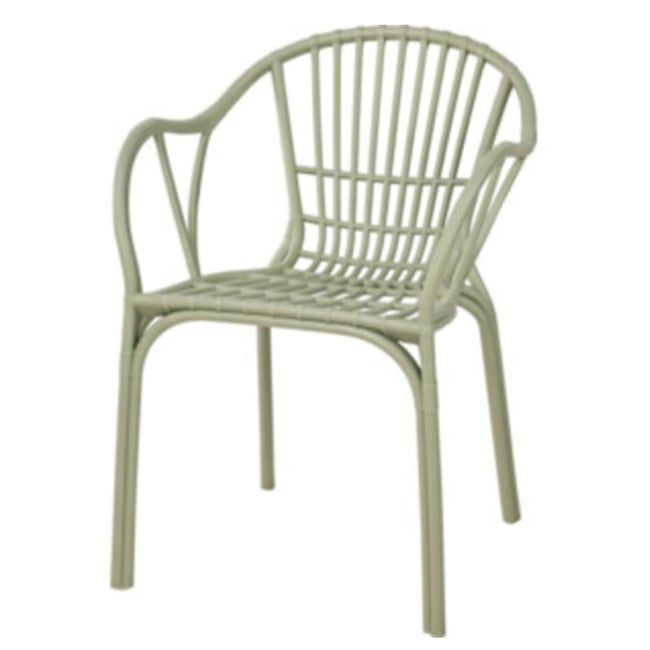 Fauteuil jardin en polypropylène vert 57x49x78cm v002239 <span itemprop=