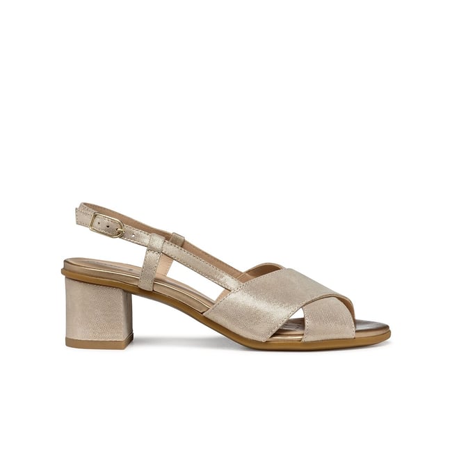Sandales slingback en cuir Aurely 50  doré <span itemprop=