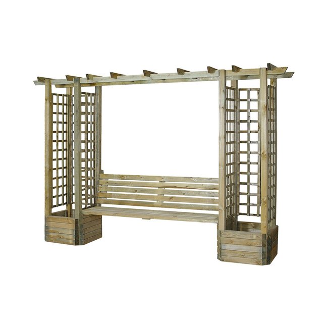 Arche de jardin Lavande droite marron <span itemprop=