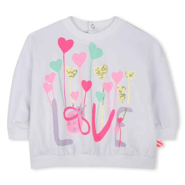 Sweat à sequins blanc <span itemprop=