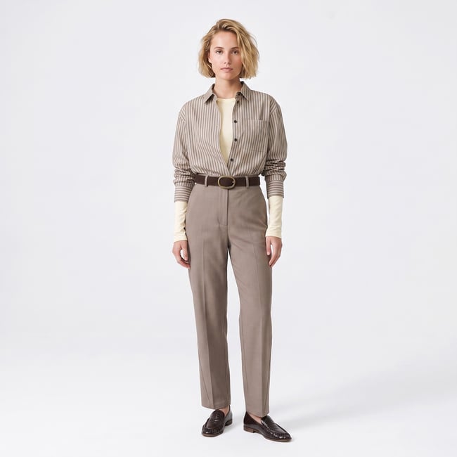 Pantalon femme droite tailleur taille haute ORERINE - ARTLOVE