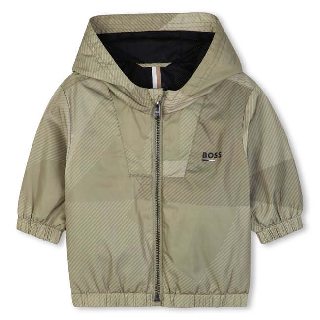 Coupe-vent à capuche gris <span itemprop=