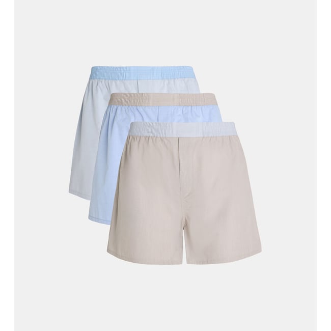 Lot de 3 caleçons basco coton tissé unis et imprimés - GALERIES LAFAYETTE