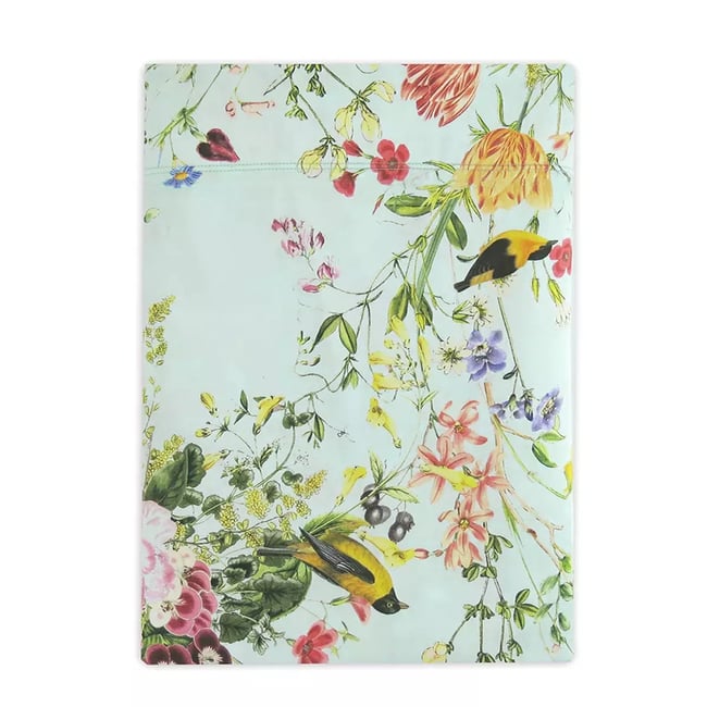 Drap plat satin de coton PRIMAVERA vert d'eau <span itemprop=