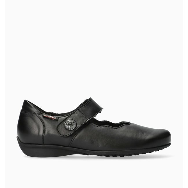 Ballerines en cuir FLORA noir p5131 <span itemprop=