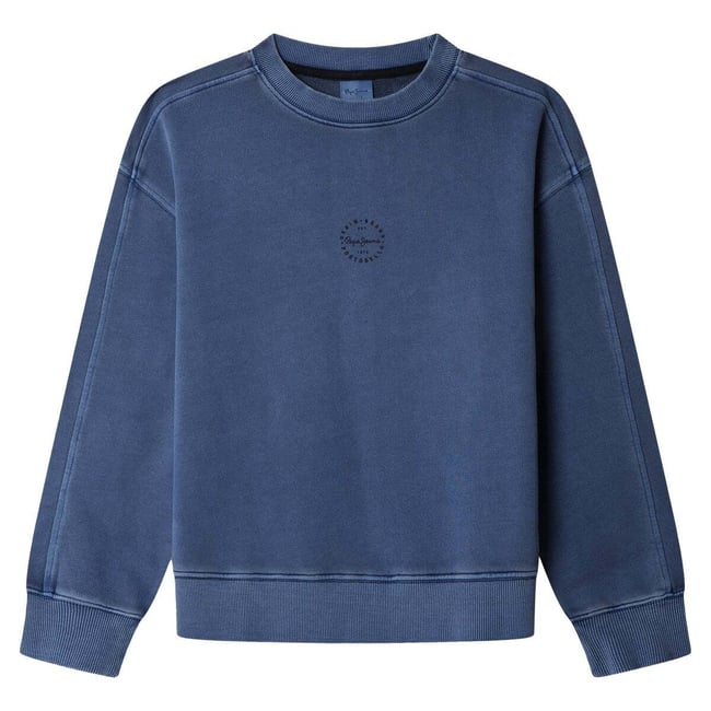 Sweat-Shirt Coupe Décontractée À Col Rond beat blue <span itemprop=