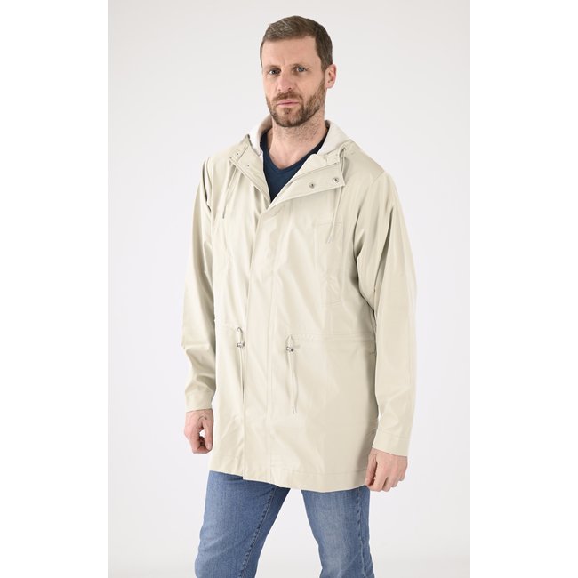Veste imperméable à capuche gris clair <span itemprop=
