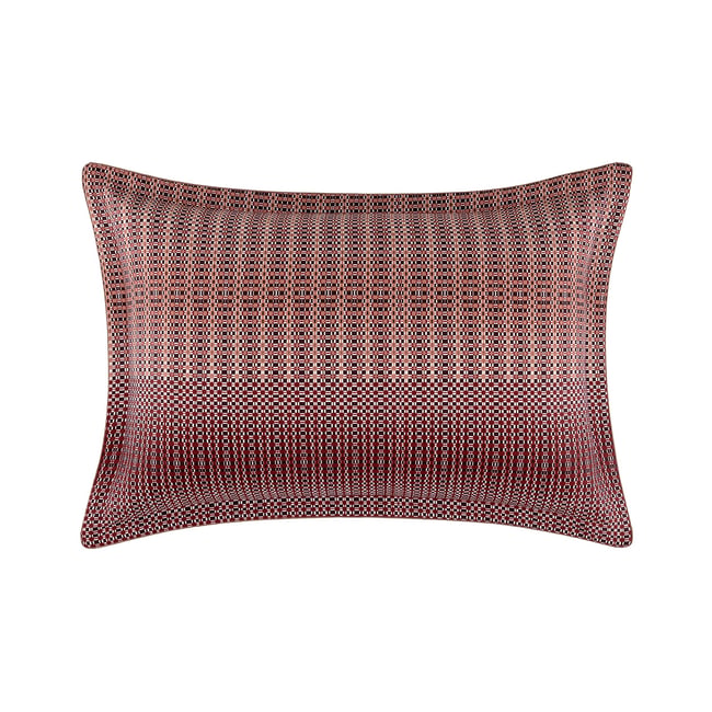 Taie d'oreiller en satin de coton rouge, VASSILY multicolore <span itemprop=