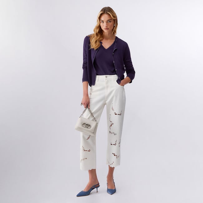 Cardigan à fentes violet foncé <span itemprop=