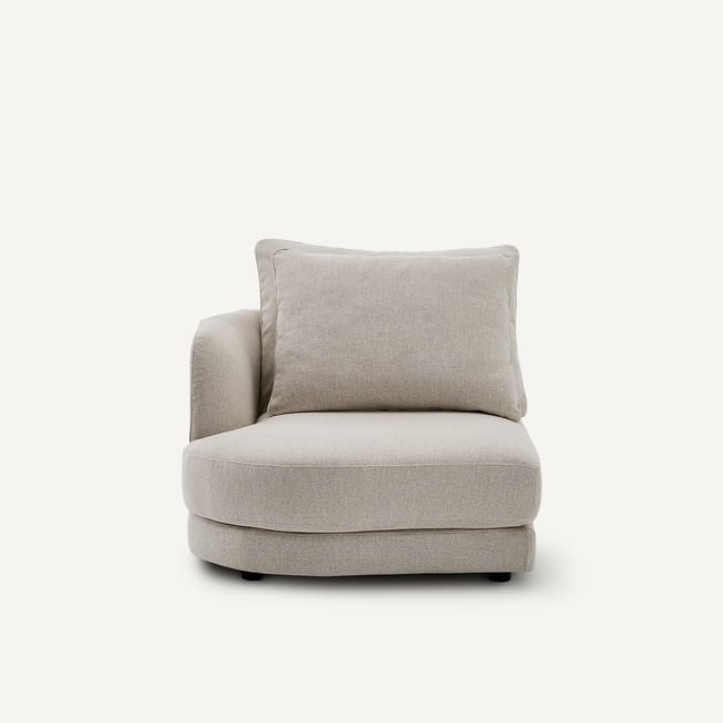 Demi-canapé gauche, arrondi, modulable en tweedé, TIBERIO - AM.PM