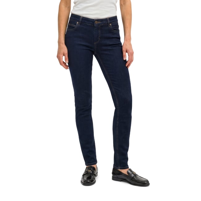 Jeans modèle Alby slim en coton biologique mélangé et stretch bleu <span itemprop=