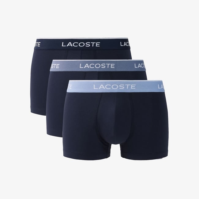 Pack of 3 Stretch Cotton Hipsters, navy, LACOSTE