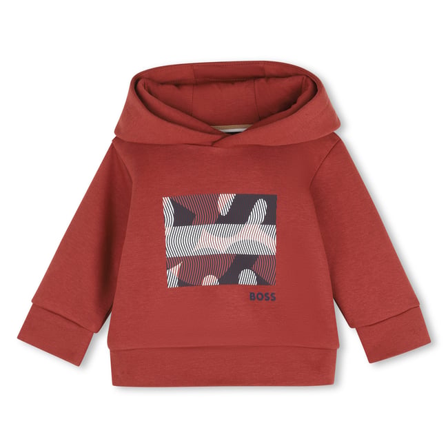 Sweat à capuche rouge <span itemprop=