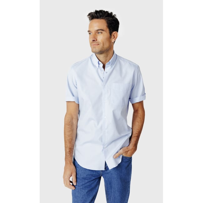 Chemise Regular fit manches courtes col boutonné en coton uni - ACROSS
