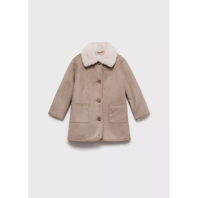 Manteau long double face gris clair/pastel <span itemprop=